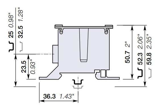 ABB DBL125 (125А) 2,5мм² - 35мм² - разветвительный блок белого цвета в ...