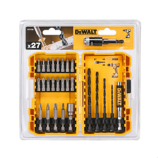 Фото набора бит DeWALT DT71700в пластиковом кейсе желтого цвета