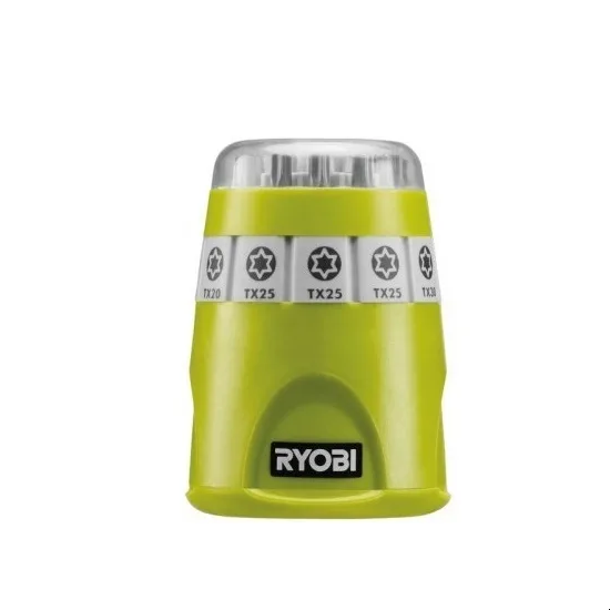 Фото набору біт Ryobi 5132002788в пластиковому кейсі зеленого кольору