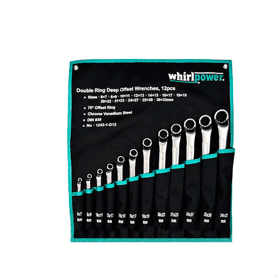 Изображение набора комбинированных ключей Whirlpower 223787 черного цвета