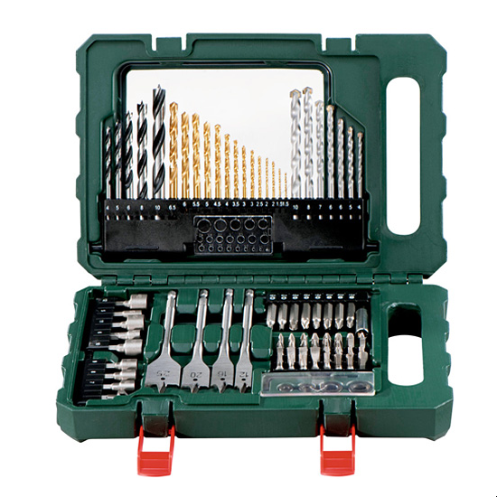 Изображение набора бит Metabo 626708000в пластиковом кейсе зеленого цвета