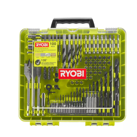 Зображення набору інструментів Ryobi 5132004666в пластиковому кейсі зеленого кольору