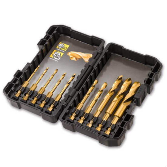 Изображение набора сверл DeWALT DT50050в пластиковом кейсе черного цвета