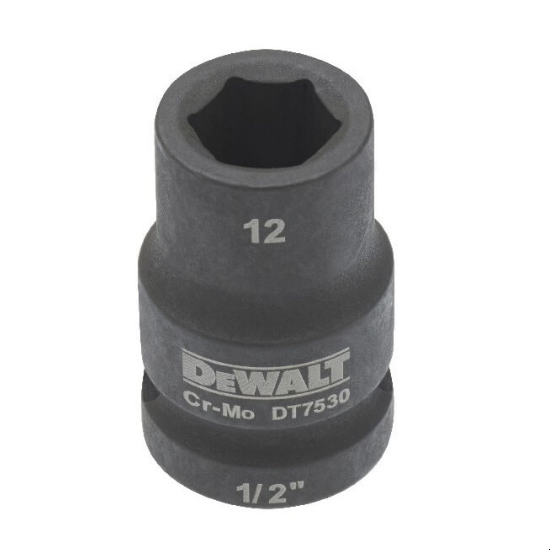 Фото торцевой головки DeWALT на 12мм с профилем 6 граней - артикул DT7530