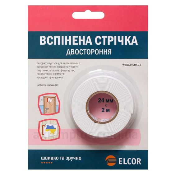 Ізоляційна стрічка білого кольору Elcor UNEVAb242 (40206775)