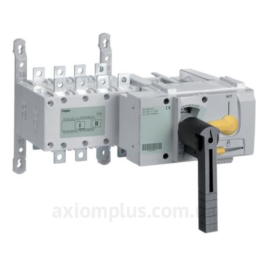 Корпусный разрывной 4P переключатель нагрузки 1-0-2 на 125А Hager HIB412M