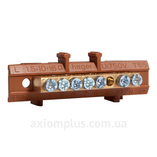 Зображення шина (L) фазна Hager KM07L (7 контактів) (коричневий колір)