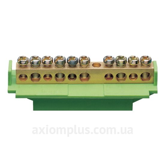 Зображення шина (PE) Hager KM10B (10 контактів) (зелений колір)