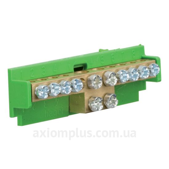 Шина (PE) Hager KM10E (10 контактов) (зеленый цвет) фото