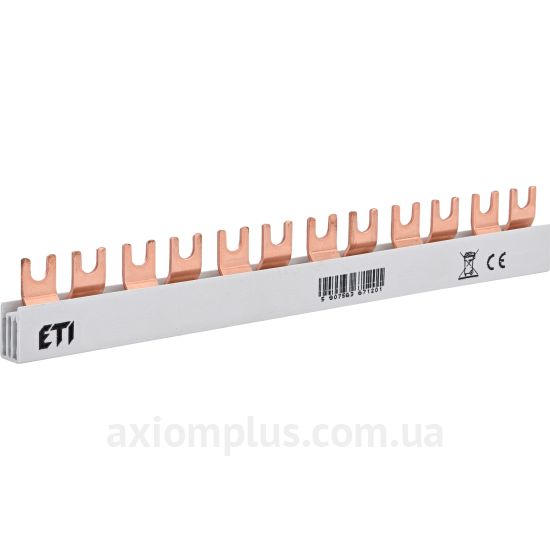 Зображення шина ETI 2921066 FORK 2P 100А (12 контактів) (білий колір)