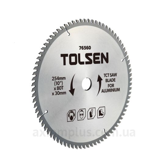 Изображение диска для циркулярной пилы Tolsen 76560 254мм×30мм 80Т