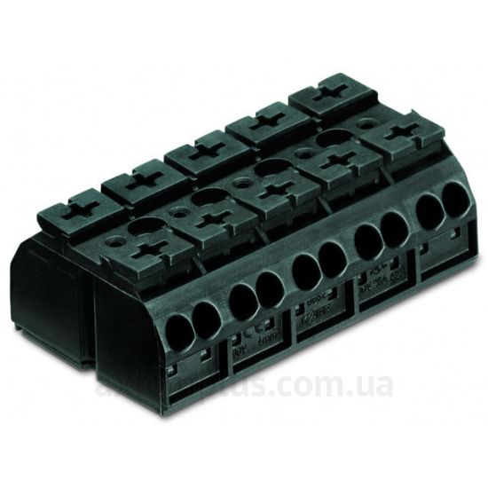 862-505 Wago черного цвета (на 20 контактов) (S <sub>кабеля</sub> до 4мм²) , I<sub>n</sub>=32А