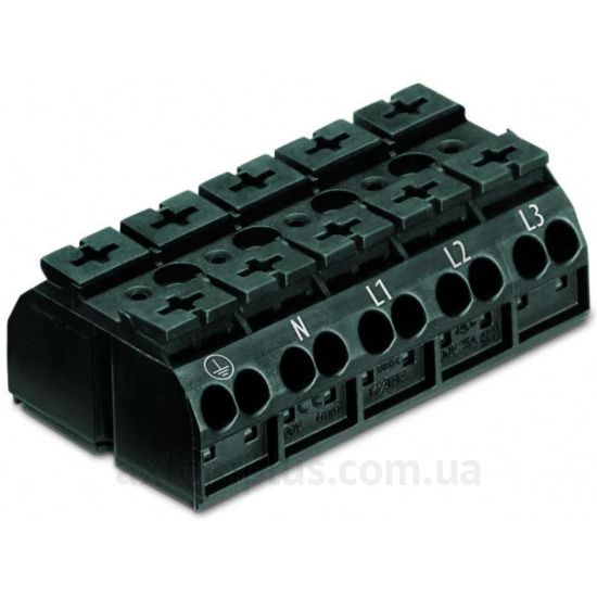 862-9505 Wago чорного кольору (на 20 контактів) (S <sub>дроту</sub> до 4мм²) , I<sub>n</sub>=32А