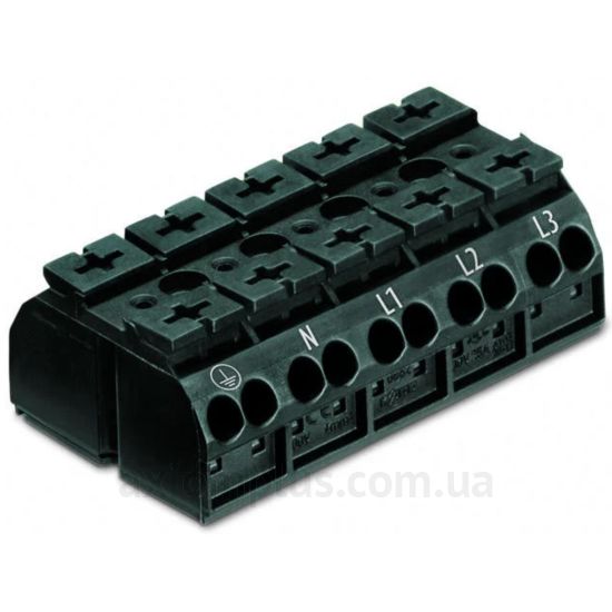 862-9515 Wago чорного кольору (на 20 контактів) (S <sub>кабелю</sub> до 4мм²) , I<sub>n</sub>=32А