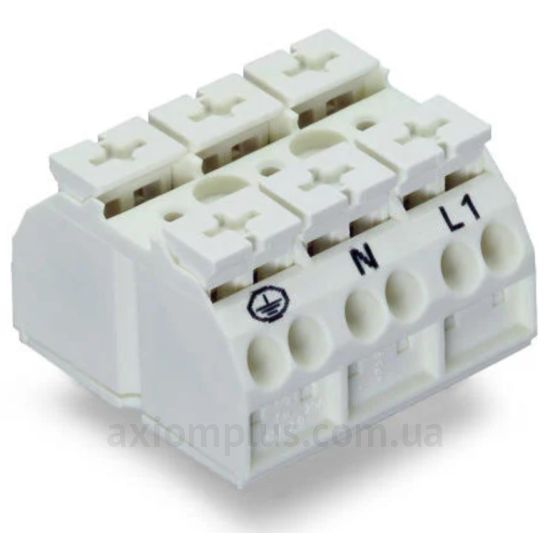 862-9603 Wago белого цвета (на 12 контактов) (S <sub>провода</sub> до 4мм&sup2;) , I<sub>n</sub>=32А