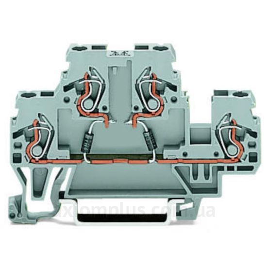 870-542/281-488 Wago сірого кольору (на 4 контакта) (S <sub>дроту</sub> до 2,5мм²)