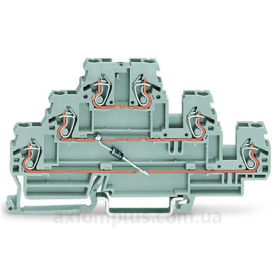 870-590/281-675 Wago сірого кольору (на 6 контактів) (S <sub>дроту</sub> до 2,5мм²)
