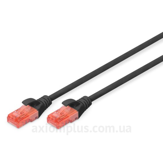 Digitus (DK-1612-005/BL) - RJ-45 UTP cat.6 PVC 0,5м черный патч корд - фото