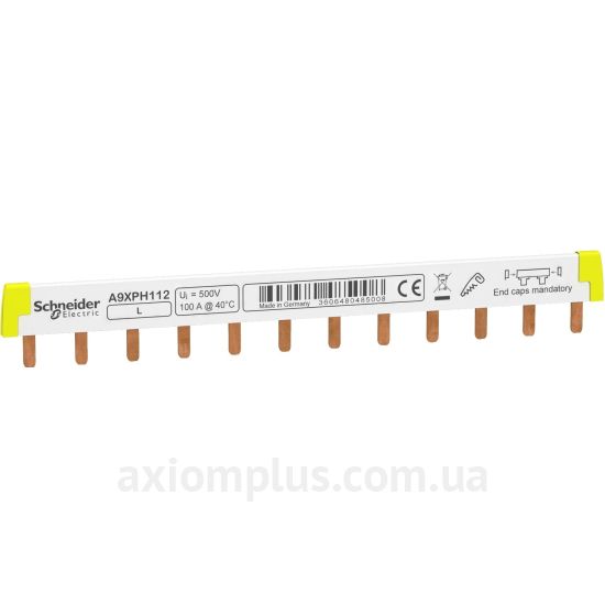 Фото шина Schneider Electric A9XPH112 PIN 1P 100А (12 контактів) (білий колір)