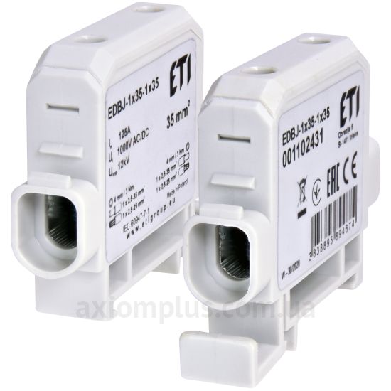 EDBJ-1x35-1x35 ETI белого цвета (на 2 контакта) (сечение до 35мм²) , I<sub>n</sub>=125А