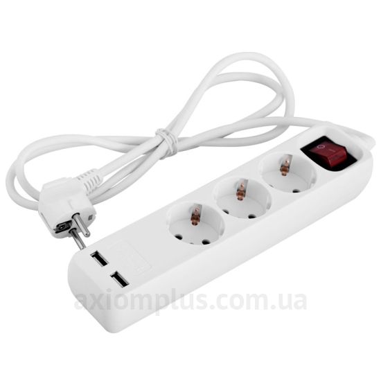Удлинитель E.Next e.es.3.1.5.zsb2.usb 3 гнезда 1.5м с USB-зарядкой и выключателем (s042129) s042129 фото