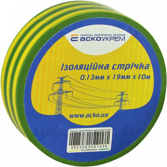 Изолента желто-зеленого цвета Аско-Укрем (A0150020017)