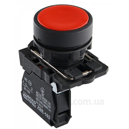 Кнопка Аско-Укрем TB5-AA42 (A0140010146) красного цвета