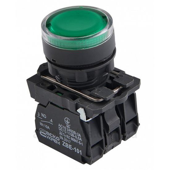 Кнопка Аско-Укрем TB5-AW33M5 (A0140010173) зеленого кольору