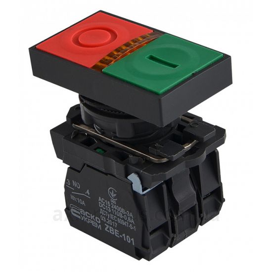 Кнопка Аско-Укрем TB5-AW8365 (A0140010179) красно-зеленого цвета