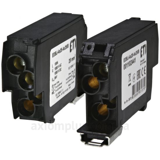 EDBJ-4x25-4x25/B ETI черного цвета (на 8 контактов) (S <sub>кабеля</sub> до 25мм²) , I<sub>n</sub>=100А