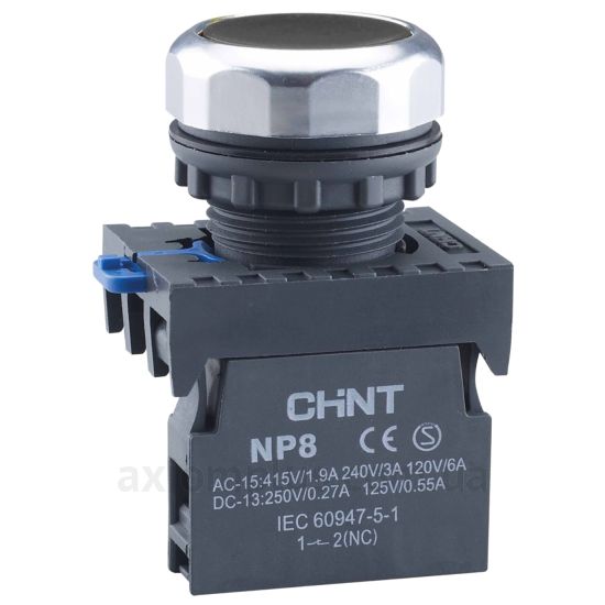 Кнопка Chint NP8-10BN/2 (578647) чорного кольору