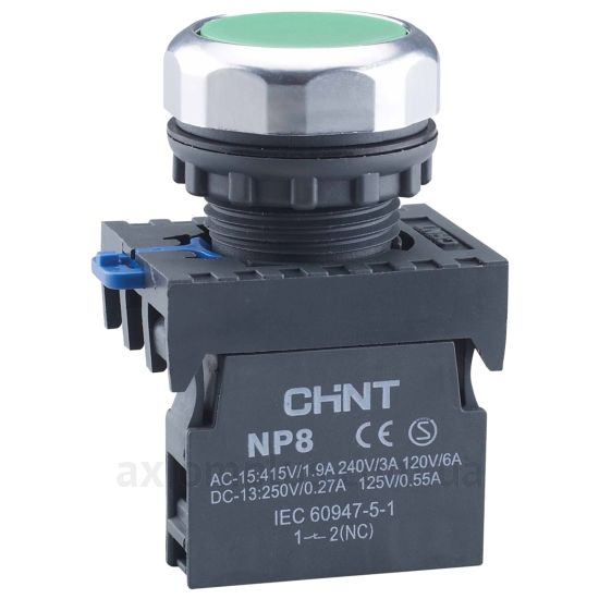 Кнопка Chint NP8-10BND/3 (667251) зеленого цвета