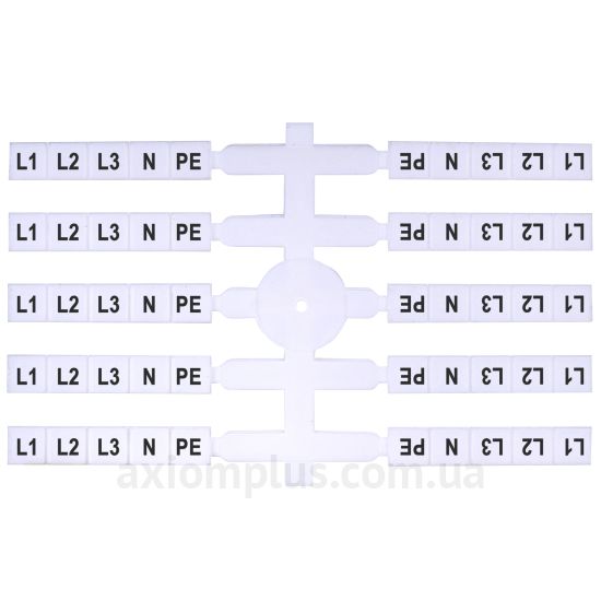 Маркування ETI EO3 L1,L2,L3,N,PE білого кольору