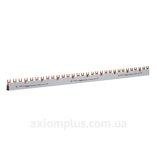 Шина (L) фазная Hager KDN383B FORK 3P 80А (39 контактов) (серый цвет) фото