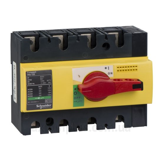 Корпусный разрывной 4P выключатель нагрузки 0-1 на 125А Schneider Electric 28927