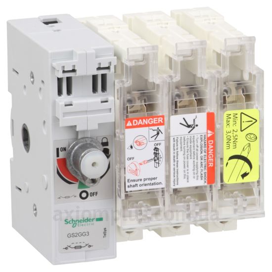 Корпусный разрывной 3P выключатель нагрузки 0-1 на 63А Schneider Electric GS2GG3