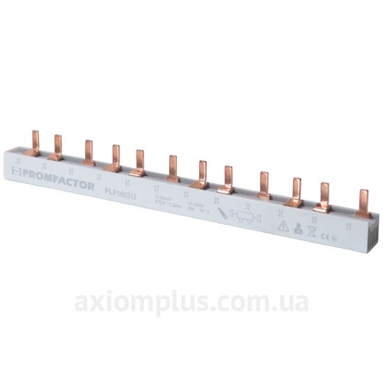 Фото шина Promfactor FLP160312 PIN 3P 100А (12 контактів) (білий колір)