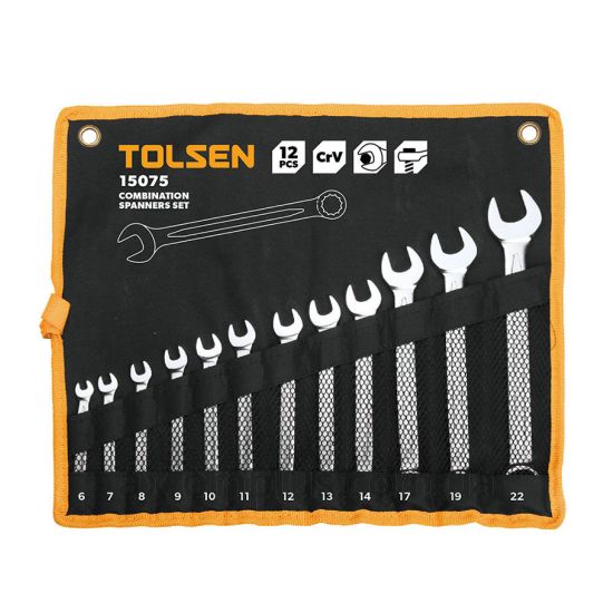 Изображение набора комбинированных ключей Tolsen 15160 черного цвета