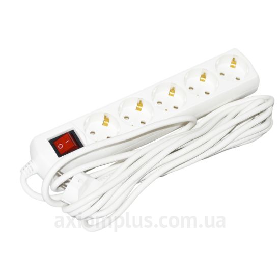 Подовжувач UEC ECO П05В 5 місць 2P+PE/5м 3х1мм2 10А/250В з вимикачем WYP10-10-05-05-GS-G-U зображення