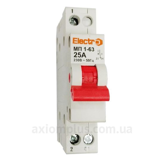 Модульний рубильник 1P перемикач навантаження 1-0-2 на 40А ElectrO MP63140