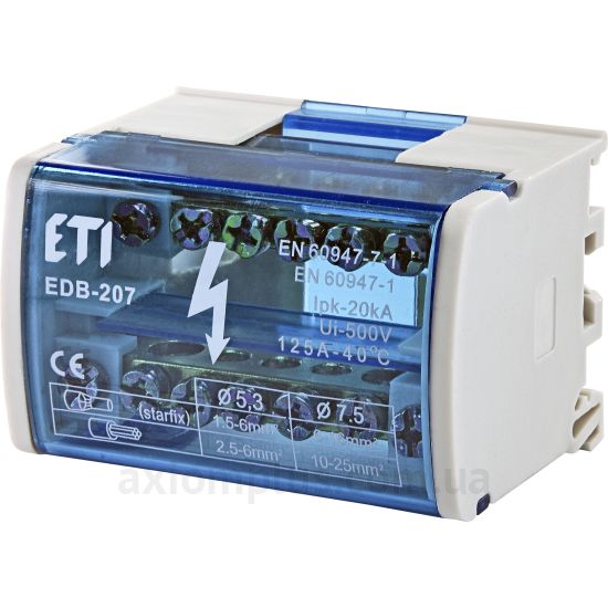 EDB-207 ETI синього кольору (на 14 контактів) (перетин до 16мм²) , I<sub>n</sub>=125А
