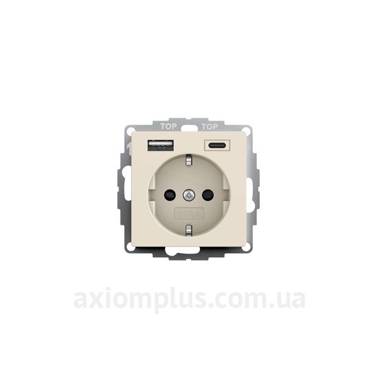 Фото Gira серии Clear, E1, E2, E3, Esprit, Event, Linoleum-Multiplex, Opaque, Standard 55, Studio 245901 кремового цвета