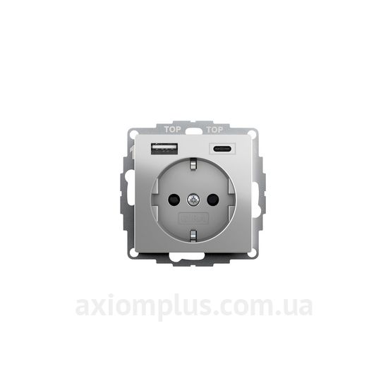 Фото Gira из серии Clear, E1, E2, E3, Esprit, Event, Linoleum-Multiplex, Opaque, Standard 55, Studio 2459600 стального цвета