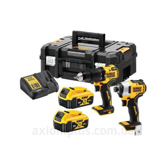 Изображение набора электроинструментов DeWALT DCK2062M2Tв пластиковом кейсе черного цвета