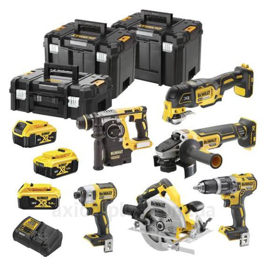 Фото набору електроінструментів DeWALT DCK685P3Tв пластиковому кейсі чорного кольору
