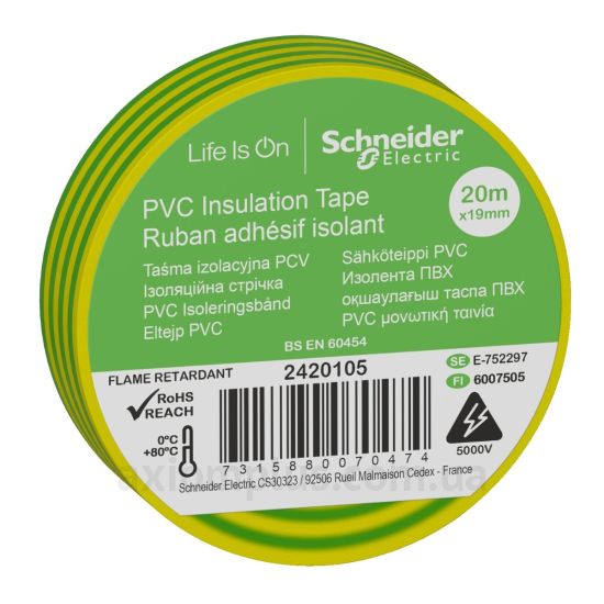 Изолента желто-зеленого цвета Schneider Electric (2420105)