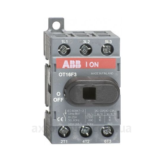 Модульный разрывной 3P выключатель нагрузки 0-1 на 16А ABB 1SCA104811R1001