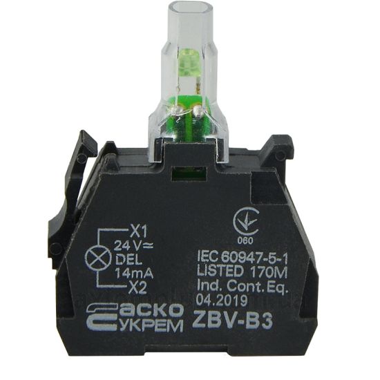 Кнопка Аско-Укрем ZBV-B3 (A0140010210) зеленого цвета