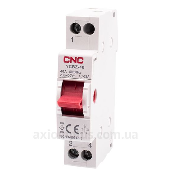 Модульний рубильник 1P перемикач навантаження 1-0-2 на 40А CNC Electric Б00042080