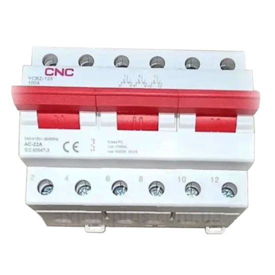 Модульный разрывной 3P переключатель нагрузки 1-0-2 на 125А CNC Electric Б00045974